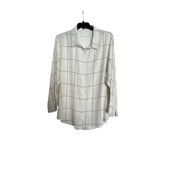 Boohoo Shirt Womens Size US 18 Oversized Black & White Button Front Casual - Picture 3 of 7